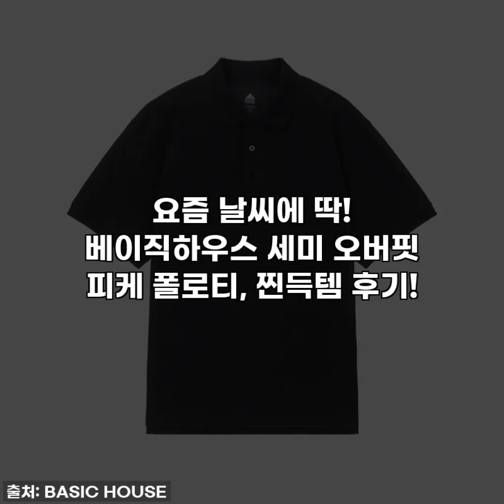 요즘 날씨에 딱! 베이직하우스 세미 오버핏 피케 폴로티, 찐득템 후기!