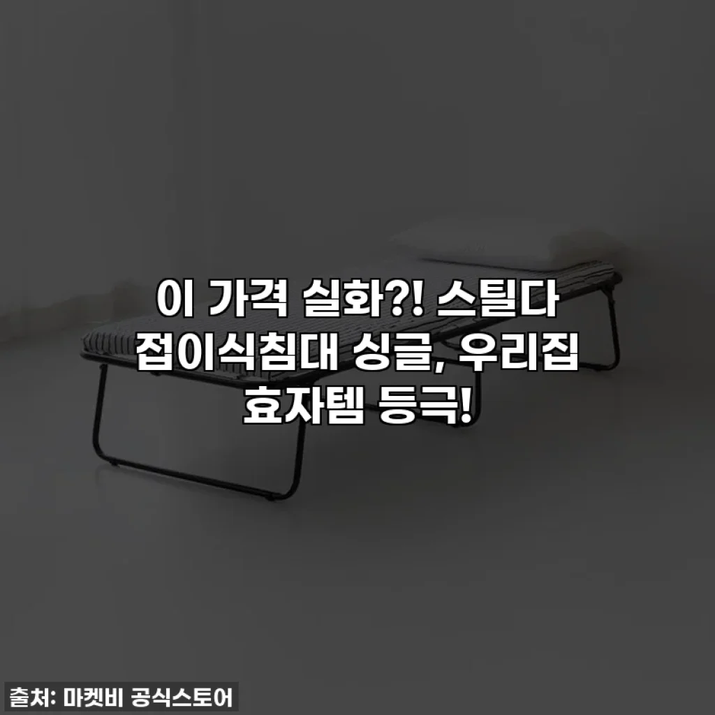 이 가격 실화?! 스틸다 접이식침대 싱글, 우리집 효자템 등극!