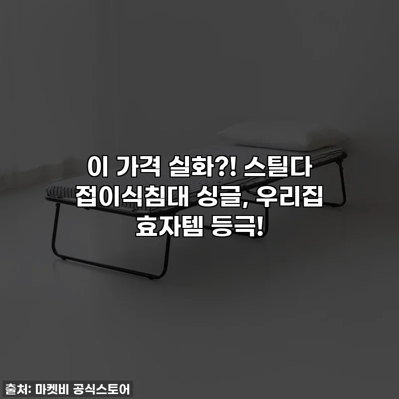 이 가격 실화?! 스틸다 접이식침대 싱글, 우리집 효자템 등극!