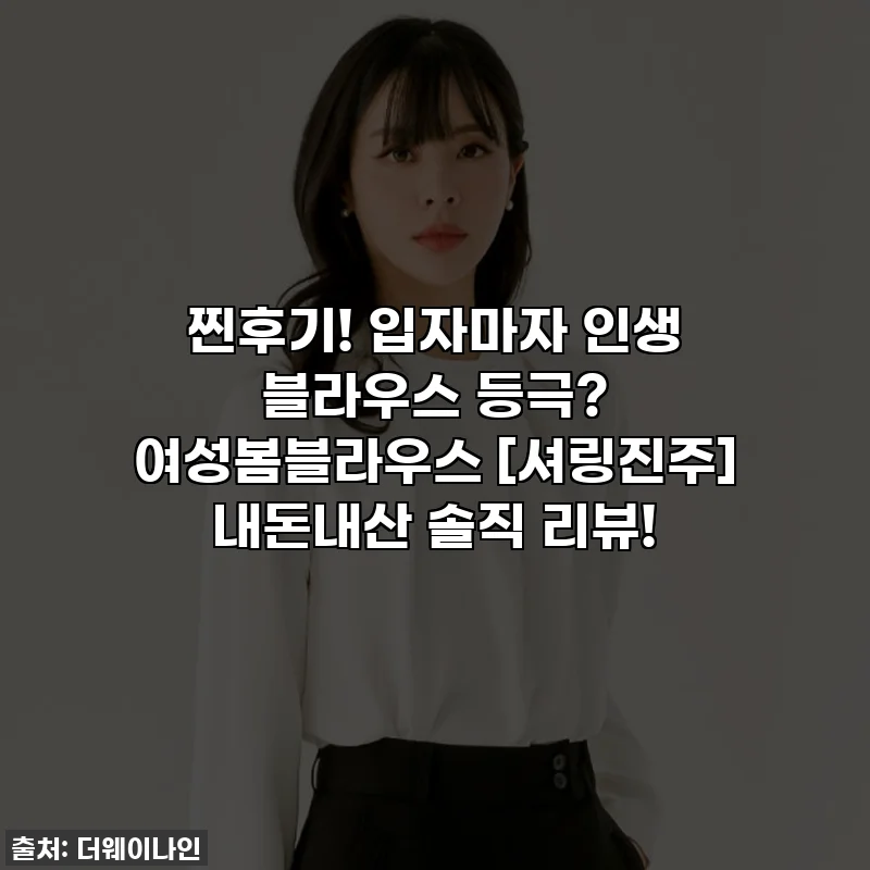 찐후기! 입자마자 인생 블라우스 등극? 여성봄블라우스 [셔링진주] 내돈내산 솔직 리뷰!