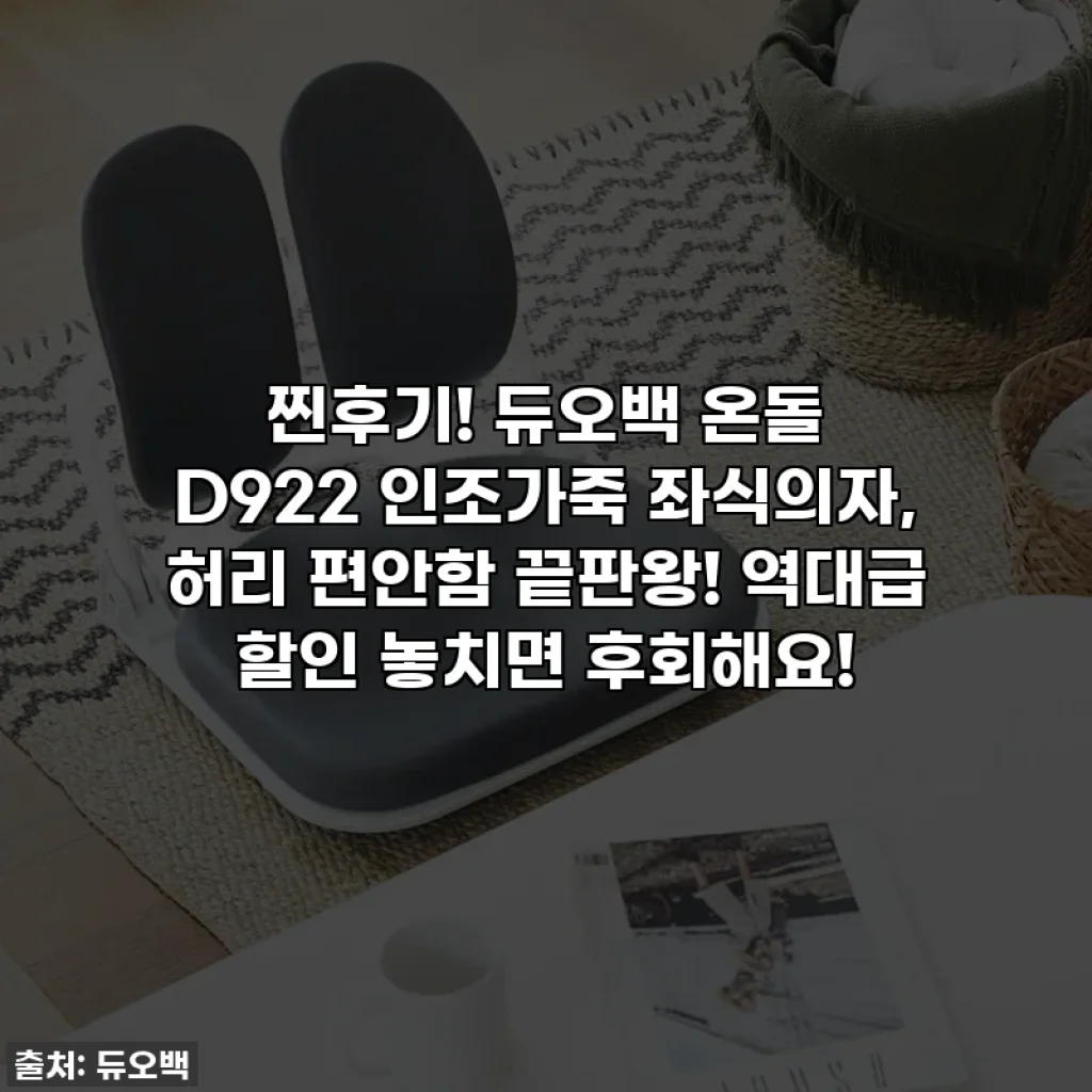 찐후기! 듀오백 온돌 D922 인조가죽 좌식의자, 허리 편안함 끝판왕! 역대급 할인 놓치면 후회해요!