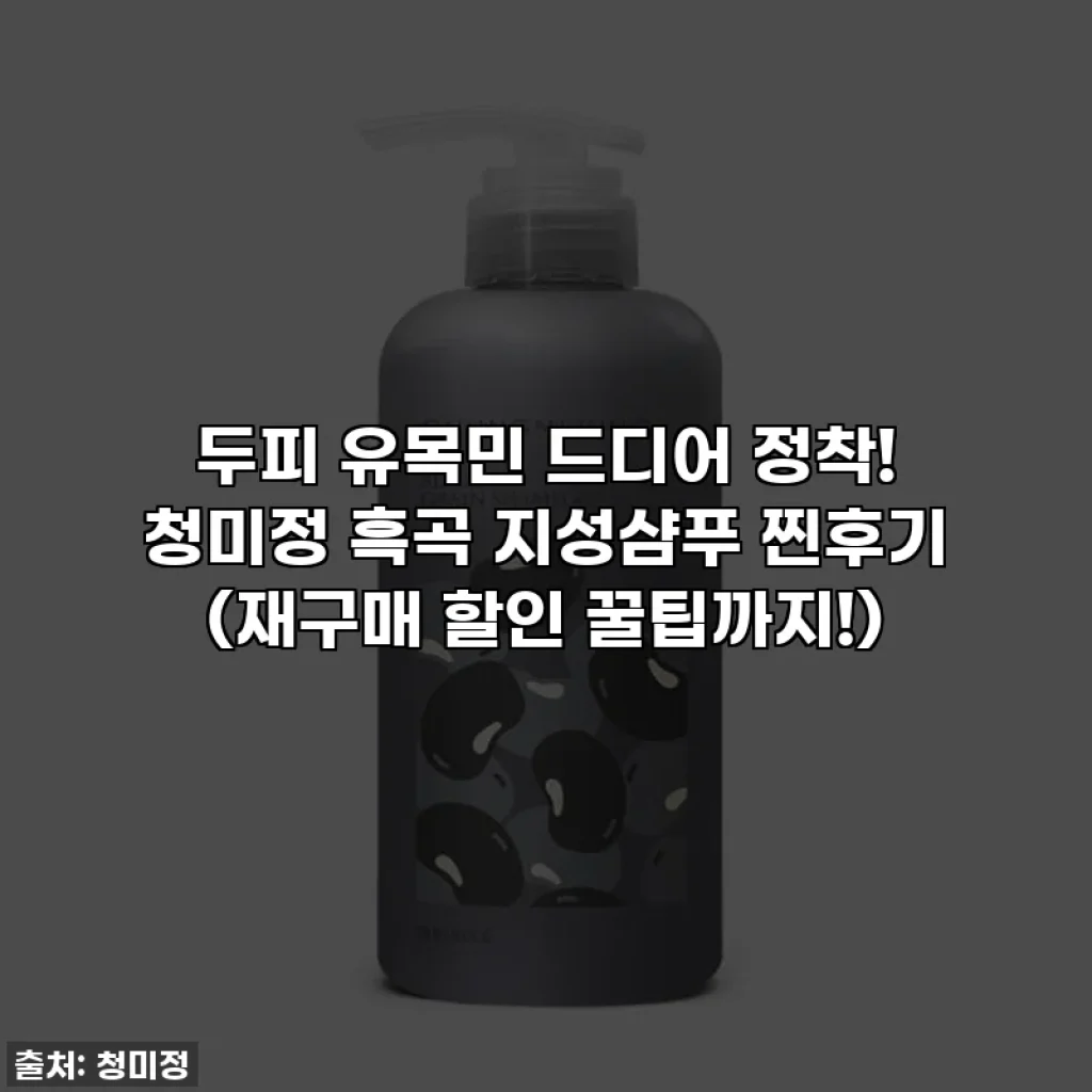 두피 유목민 드디어 정착! 청미정 흑곡 지성샴푸 찐후기 (재구매 할인 꿀팁까지!)