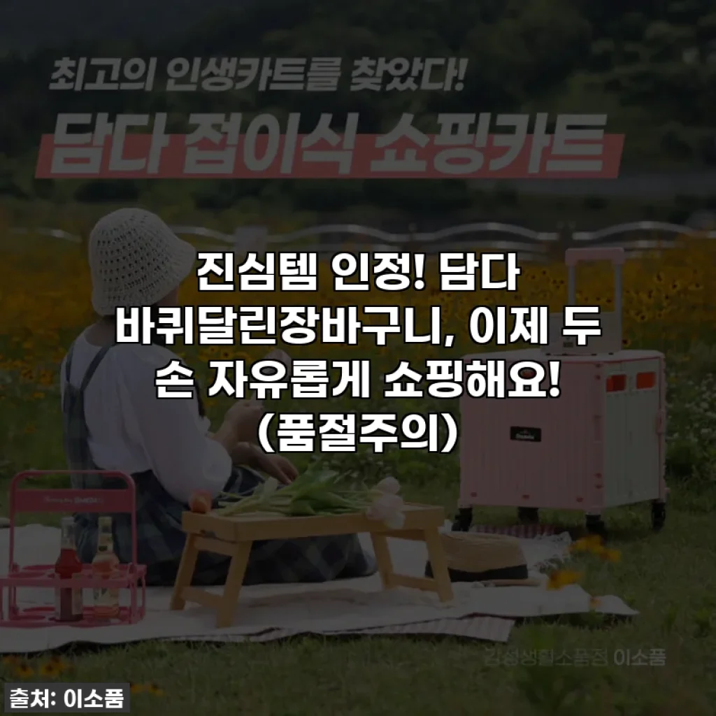 진심템 인정! 담다 바퀴달린장바구니, 이제 두 손 자유롭게 쇼핑해요! (품절주의)