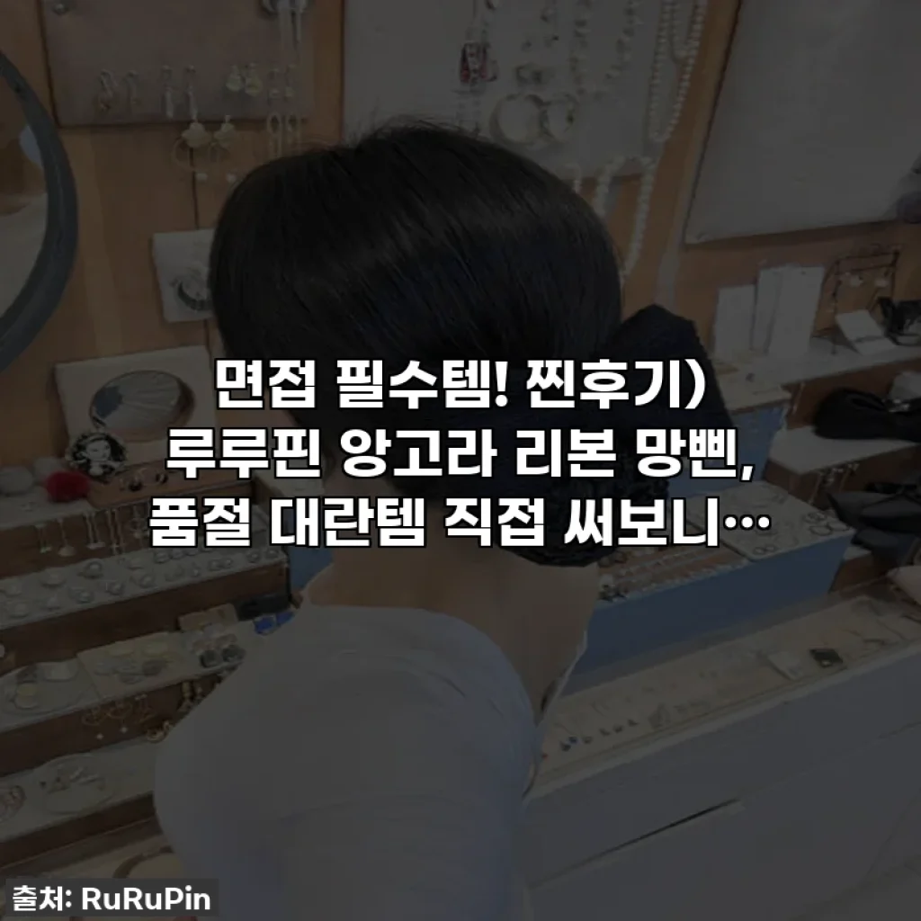 면접 필수템! 찐후기) 루루핀 앙고라 리본 망삔, 품절 대란템 직접 써보니…