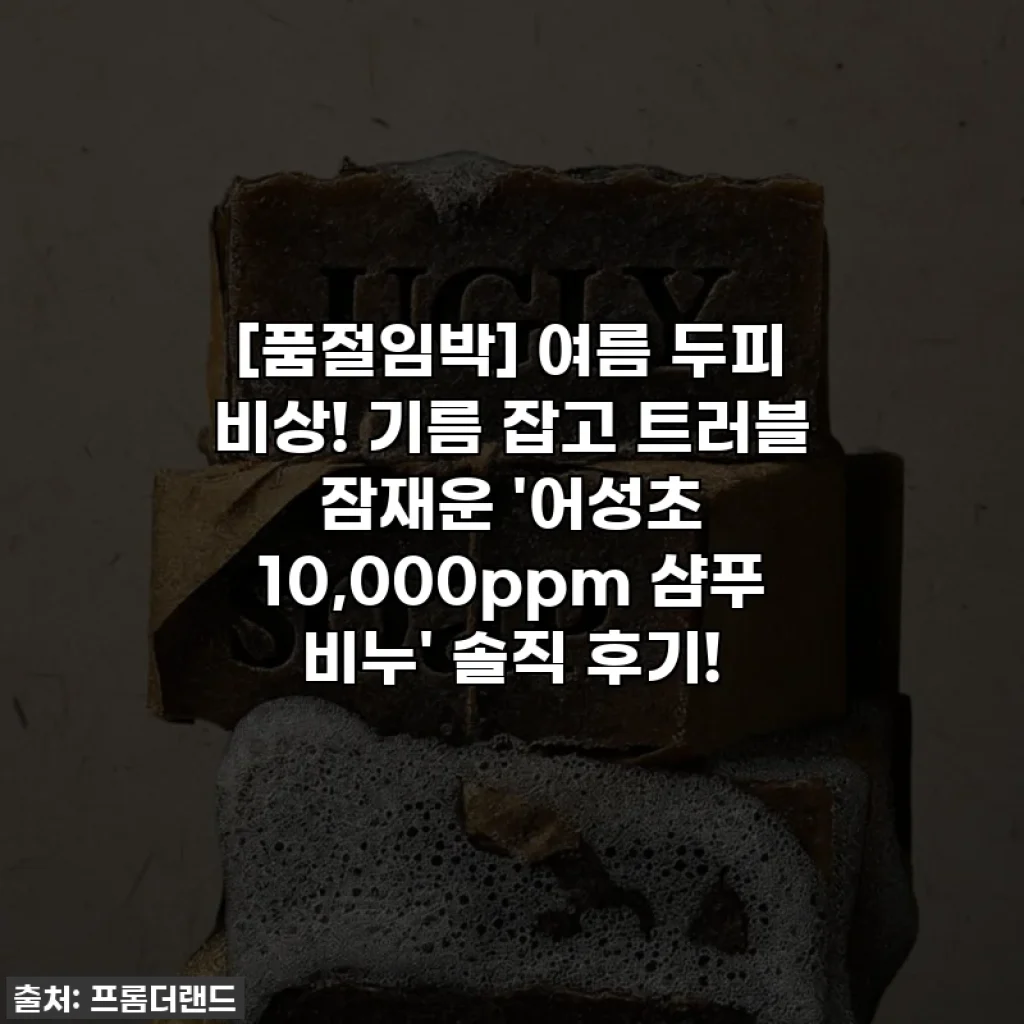 [품절임박] 여름 두피 비상! 기름 잡고 트러블 잠재운 '어성초 10,000ppm 샴푸 비누' 솔직 후기!