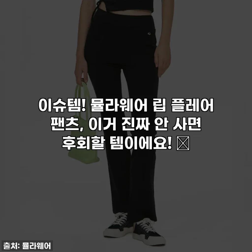 이슈템! 뮬라웨어 립 플레어 팬츠, 이거 진짜 안 사면 후회할 템이에요! ✨