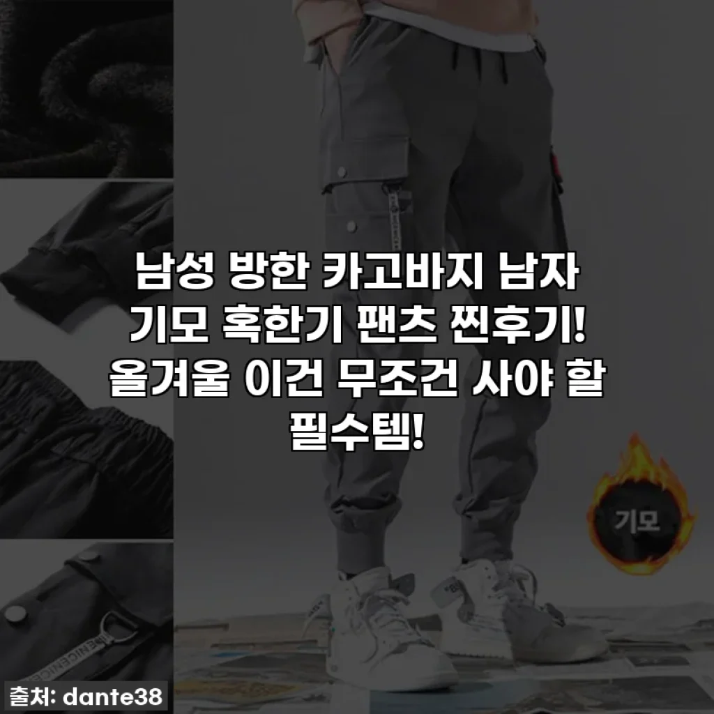 남성 방한 카고바지 남자 기모 혹한기 팬츠 찐후기! 올겨울 이건 무조건 사야 할 필수템!