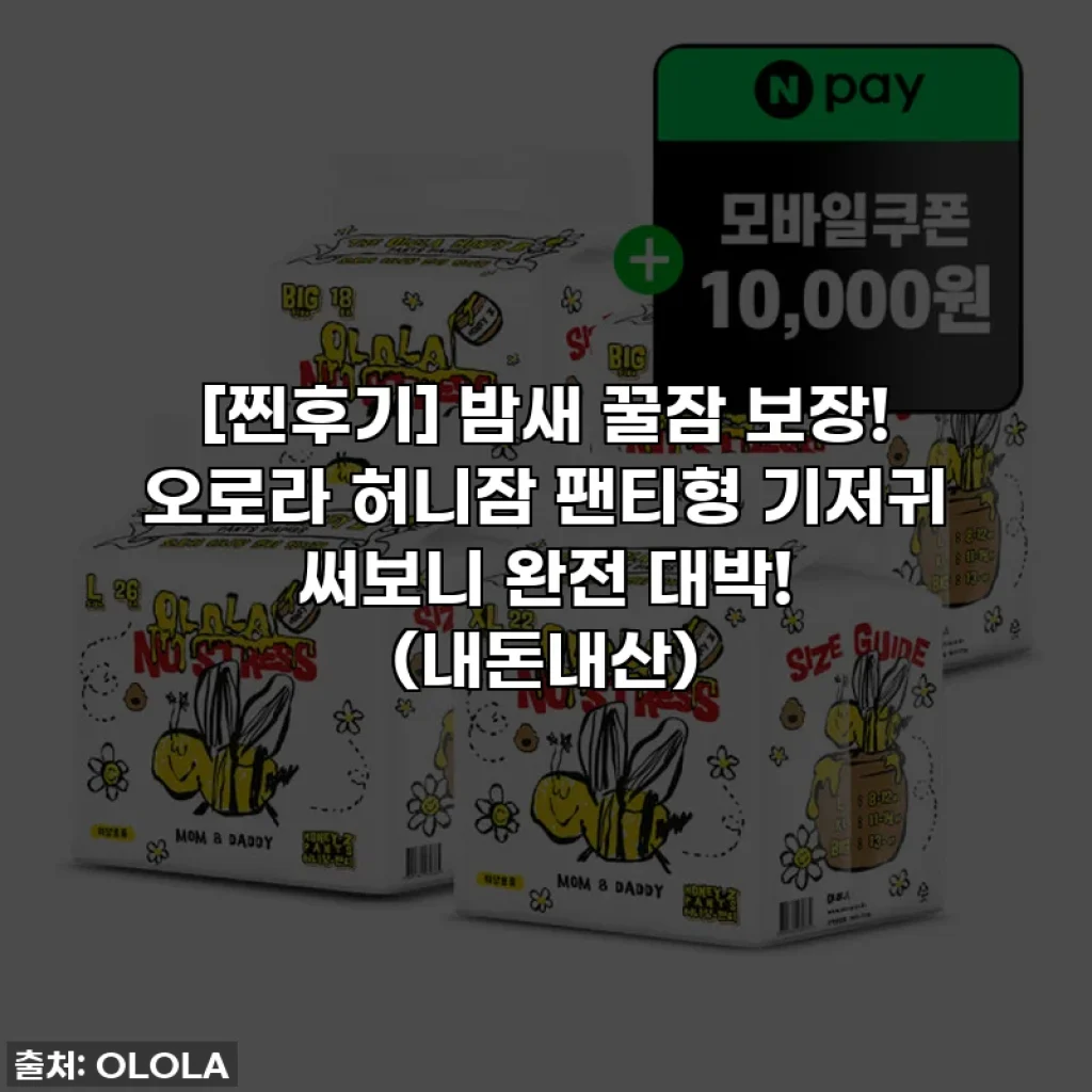 [찐후기] 밤새 꿀잠 보장! 오로라 허니잠 팬티형 기저귀 써보니 완전 대박! (내돈내산)
