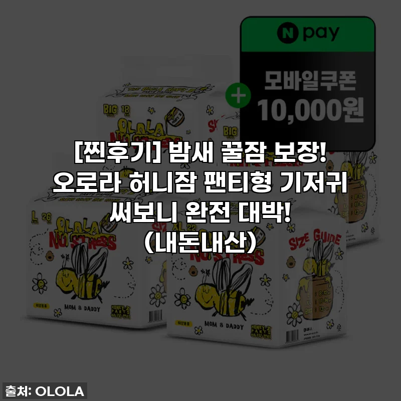 [찐후기] 밤새 꿀잠 보장! 오로라 허니잠 팬티형 기저귀 써보니 완전 대박! (내돈내산)