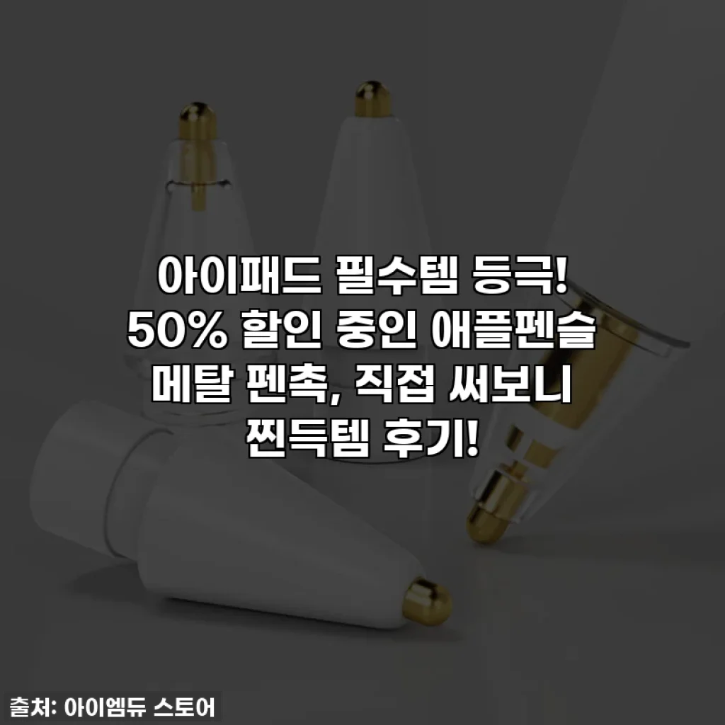 아이패드 필수템 등극! 50% 할인 중인 애플펜슬 메탈 펜촉, 직접 써보니 찐득템 후기!