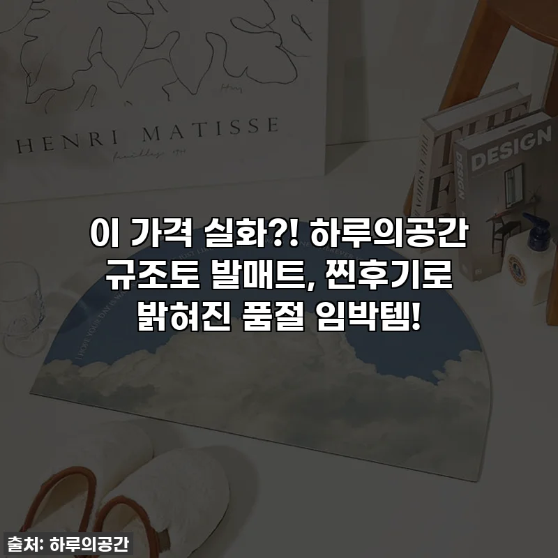 이 가격 실화?! 하루의공간 규조토 발매트, 찐후기로 밝혀진 품절 임박템!
