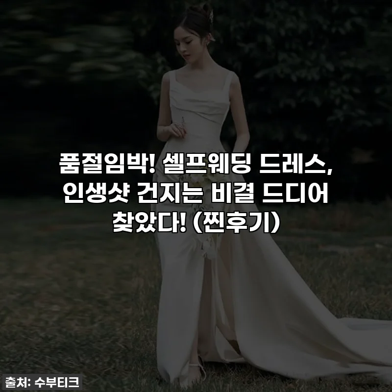 품절임박! 셀프웨딩 드레스, 인생샷 건지는 비결 드디어 찾았다! (찐후기)