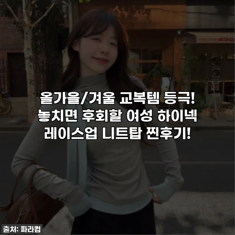 올가을/겨울 교복템 등극! 놓치면 후회할 여성 하이넥 레이스업 니트탑 찐후기!