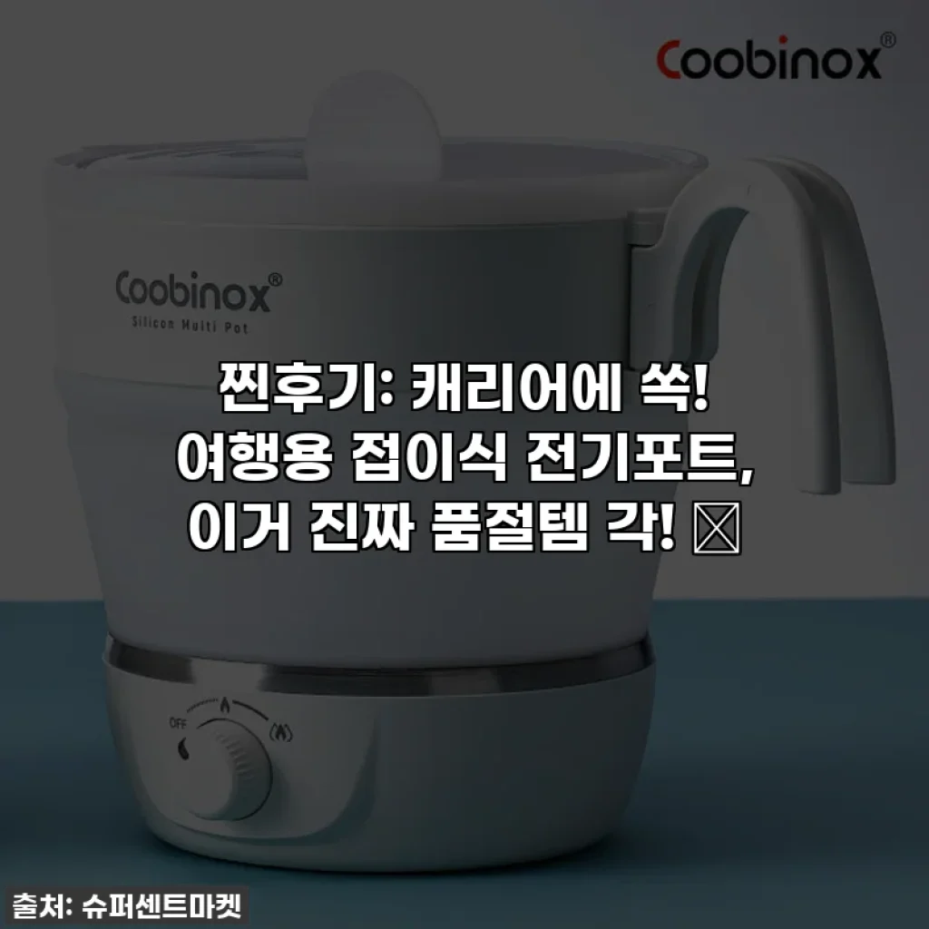 찐후기: 캐리어에 쏙! 여행용 접이식 전기포트, 이거 진짜 품절템 각! ✨