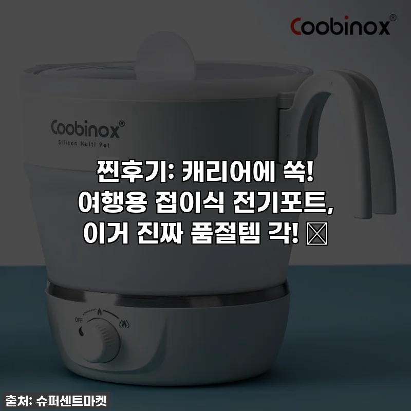 찐후기: 캐리어에 쏙! 여행용 접이식 전기포트, 이거 진짜 품절템 각! ✨
