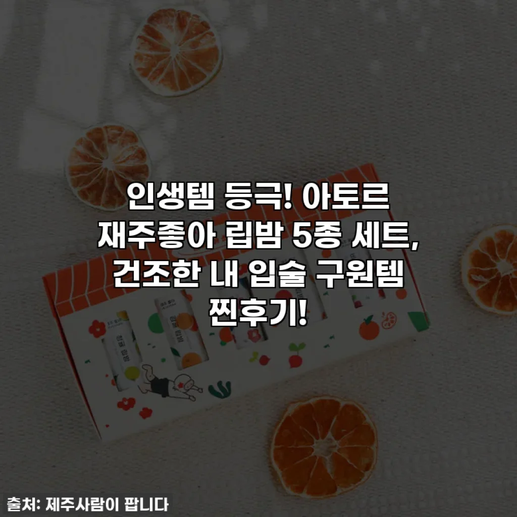 인생템 등극! 아토르 재주좋아 립밤 5종 세트, 건조한 내 입술 구원템 찐후기!