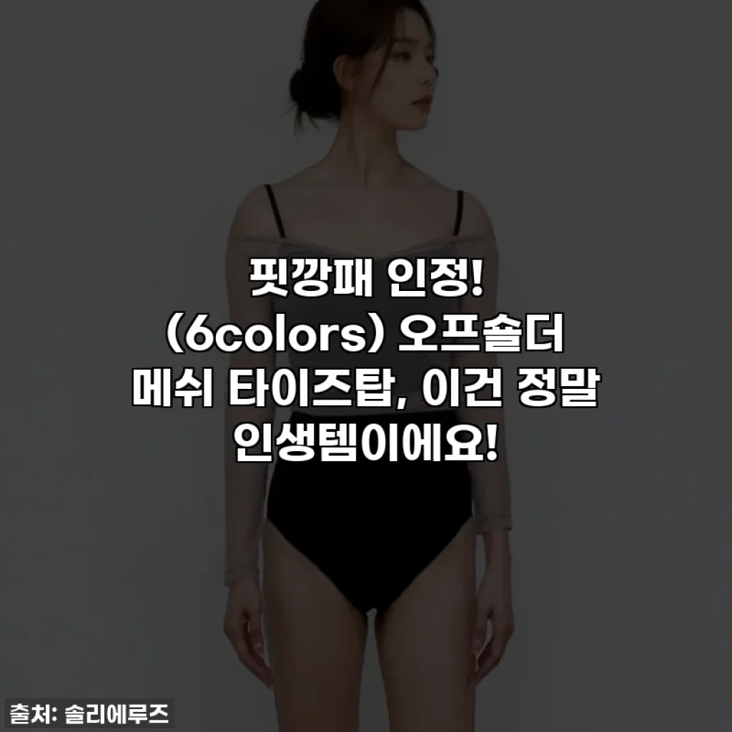 핏깡패 인정! (6colors) 오프숄더 메쉬 타이즈탑, 이건 정말 인생템이에요!