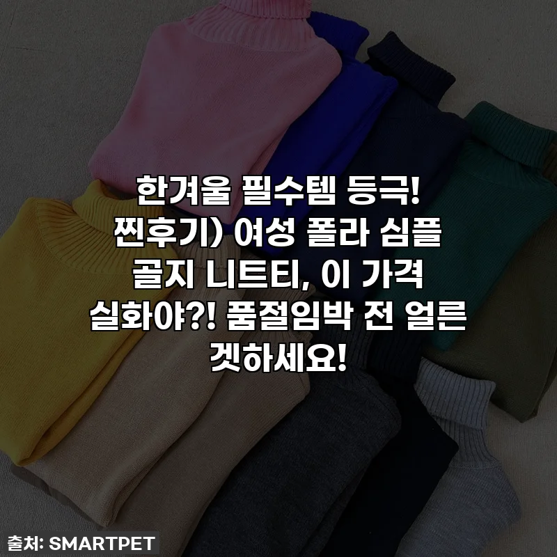 한겨울 필수템 등극! 찐후기) 여성 폴라 심플 골지 니트티, 이 가격 실화야?! 품절임박 전 얼른 겟하세요!