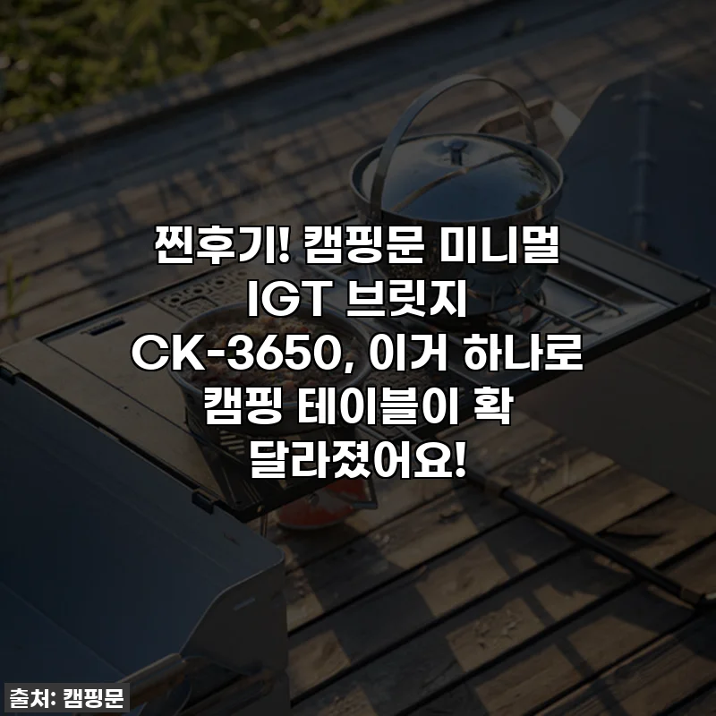 찐후기! 캠핑문 미니멀 IGT 브릿지 CK-3650, 이거 하나로 캠핑 테이블이 확 달라졌어요!