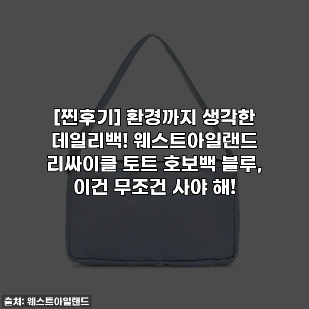 [찐후기] 환경까지 생각한 데일리백! 웨스트아일랜드 리싸이클 토트 호보백 블루, 이건 무조건 사야 해!