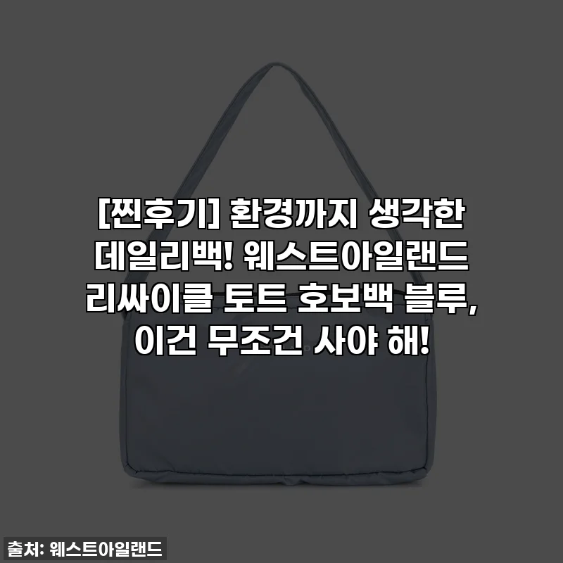 [찐후기] 환경까지 생각한 데일리백! 웨스트아일랜드 리싸이클 토트 호보백 블루, 이건 무조건 사야 해!