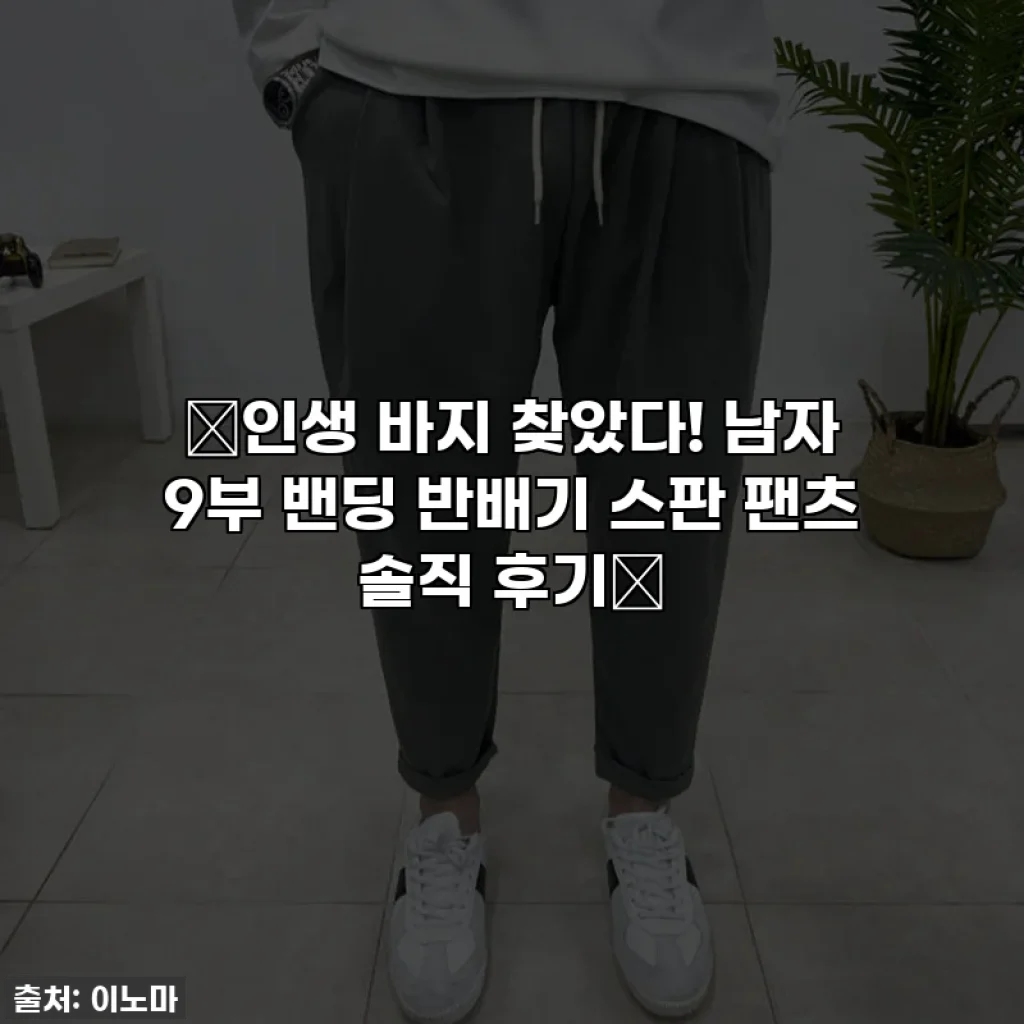 ✨인생 바지 찾았다! 남자 9부 밴딩 반배기 스판 팬츠 솔직 후기👖
