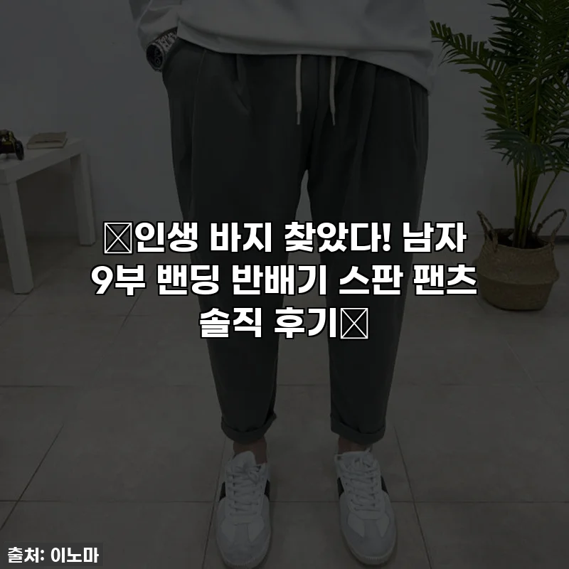 ✨인생 바지 찾았다! 남자 9부 밴딩 반배기 스판 팬츠 솔직 후기👖