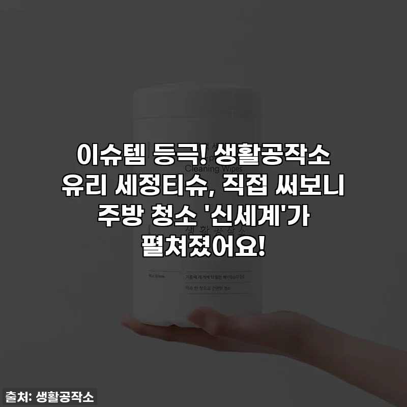 이슈템 등극! 생활공작소 유리 세정티슈, 직접 써보니 주방 청소 '신세계'가 펼쳐졌어요!