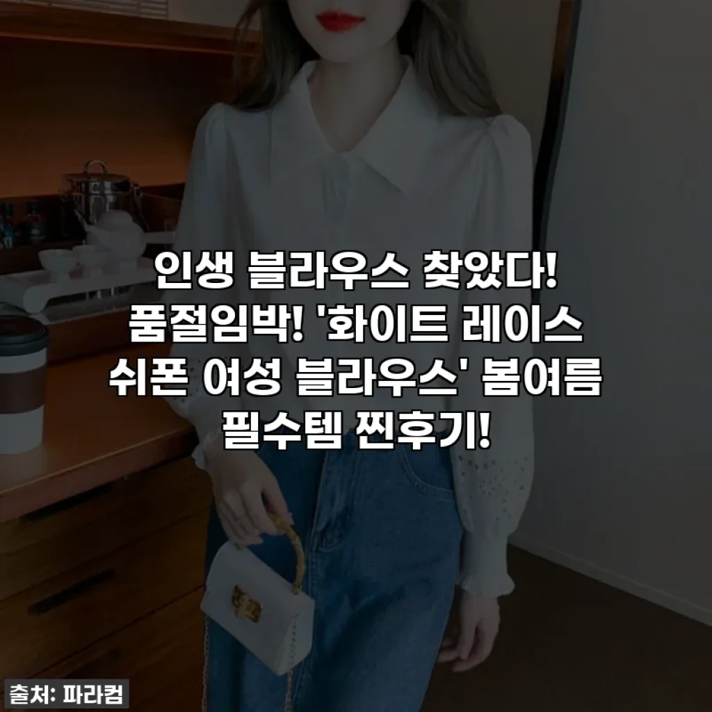인생 블라우스 찾았다! 품절임박! '화이트 레이스 쉬폰 여성 블라우스' 봄여름 필수템 찐후기!
