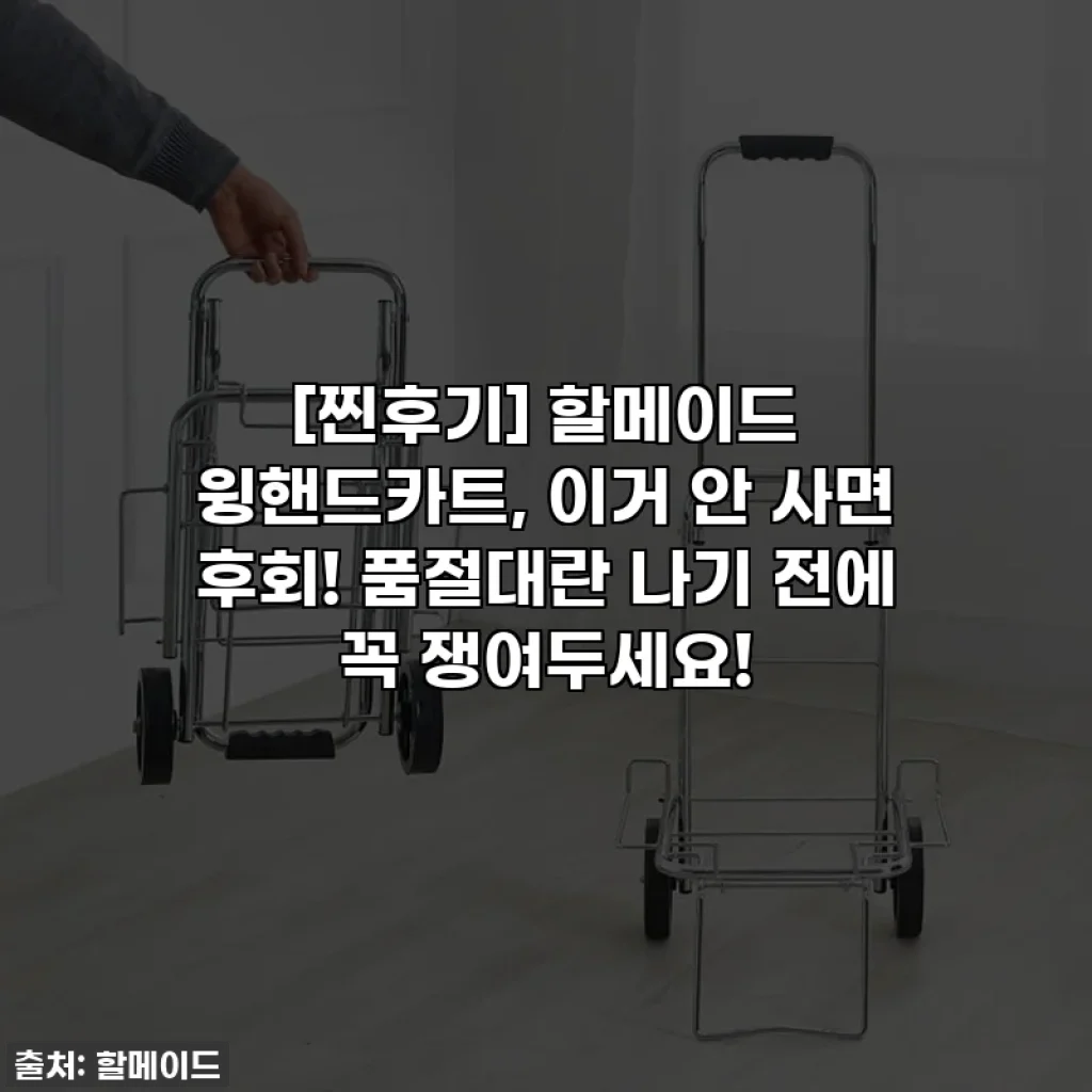 [찐후기] 할메이드 윙핸드카트, 이거 안 사면 후회! 품절대란 나기 전에 꼭 쟁여두세요!