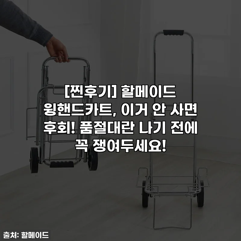 [찐후기] 할메이드 윙핸드카트, 이거 안 사면 후회! 품절대란 나기 전에 꼭 쟁여두세요!