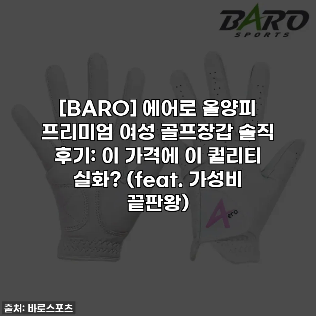 [BARO] 에어로 올양피 프리미엄 여성 골프장갑 솔직 후기: 이 가격에 이 퀄리티 실화? (feat. 가성비 끝판왕)
