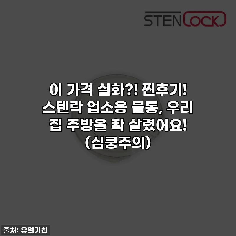 이 가격 실화?! 찐후기! 스텐락 업소용 물통, 우리 집 주방을 확 살렸어요! (심쿵주의)
