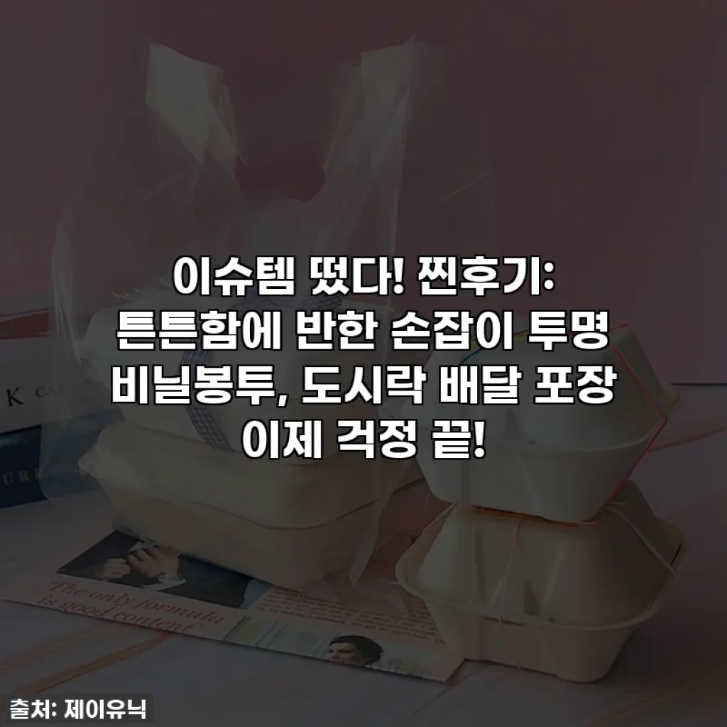 이슈템 떴다! 찐후기: 튼튼함에 반한 손잡이 투명 비닐봉투, 도시락 배달 포장 이제 걱정 끝!