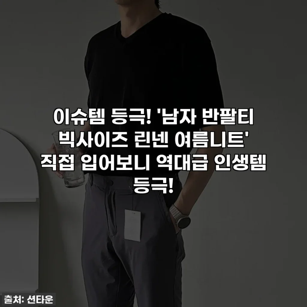 이슈템 등극! '남자 반팔티 빅사이즈 린넨 여름니트' 직접 입어보니 역대급 인생템 등극!