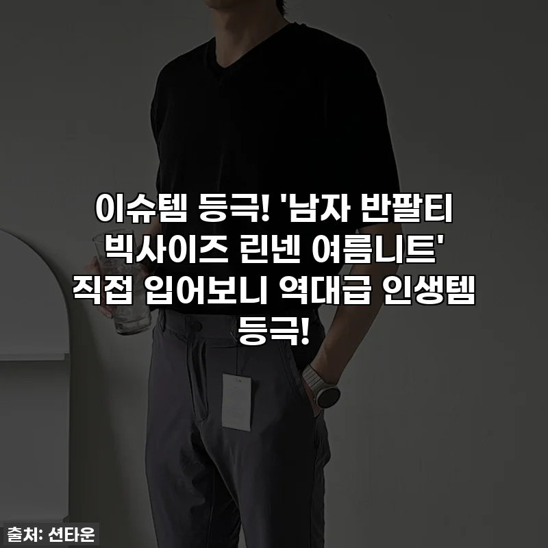 이슈템 등극! '남자 반팔티 빅사이즈 린넨 여름니트' 직접 입어보니 역대급 인생템 등극!