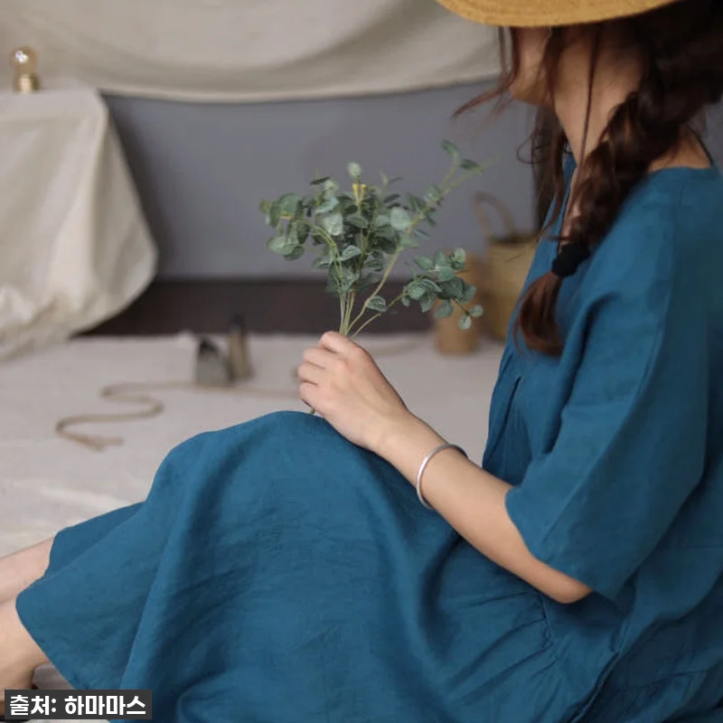 린넨원피스 여름 브이넥 캉캉원피스 미 관련 이미지 2