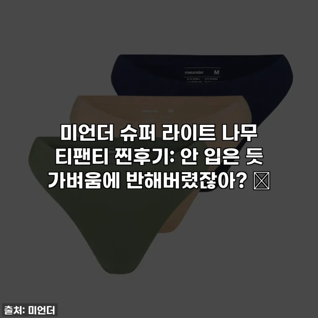 미언더 슈퍼 라이트 나무 티팬티 찐후기: 안 입은 듯 가벼움에 반해버렸잖아? ✨