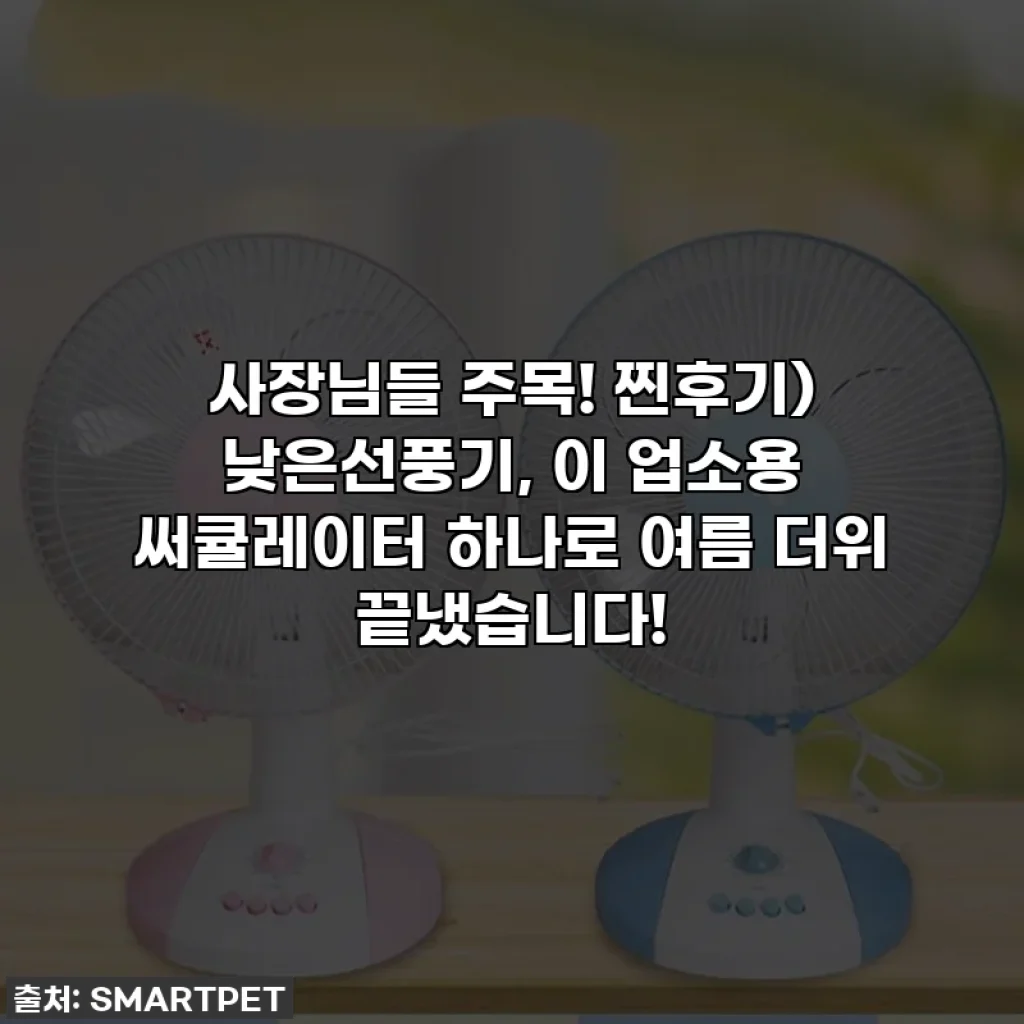 사장님들 주목! 찐후기) 낮은선풍기, 이 업소용 써큘레이터 하나로 여름 더위 끝냈습니다!