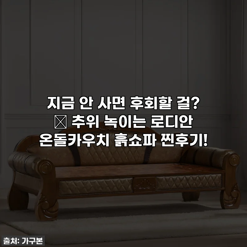 지금 안 사면 후회할 걸? 🥶 추위 녹이는 로디안 온돌카우치 흙쇼파 찐후기!