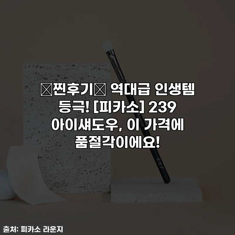 🚨찐후기🚨 역대급 인생템 등극! [피카소] 239 아이섀도우, 이 가격에 품절각이에요!