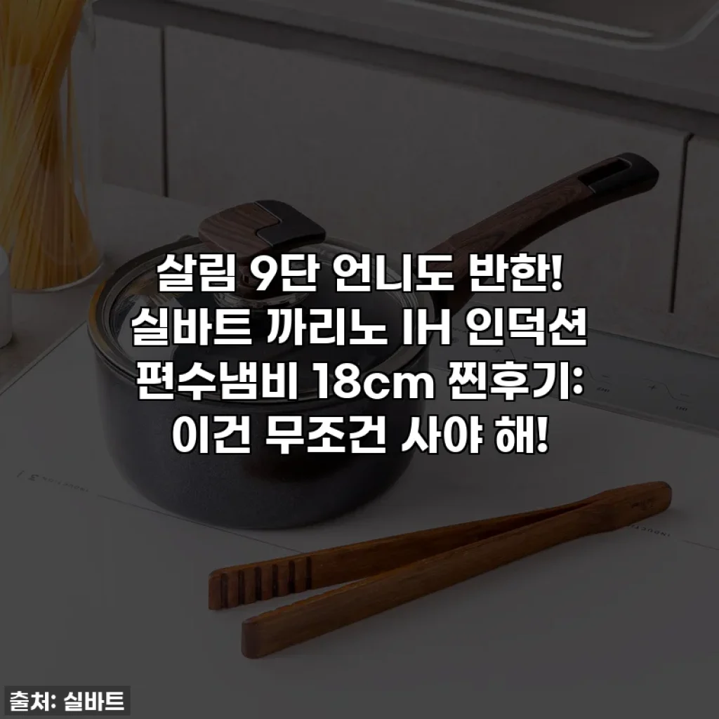 살림 9단 언니도 반한! 실바트 까리노 IH 인덕션 편수냄비 18cm 찐후기: 이건 무조건 사야 해!