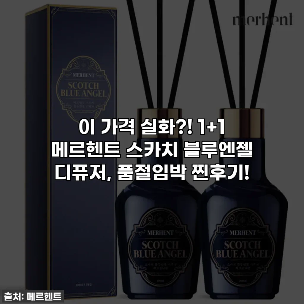 이 가격 실화?! 1+1 메르헨트 스카치 블루엔젤 디퓨저, 품절임박 찐후기!