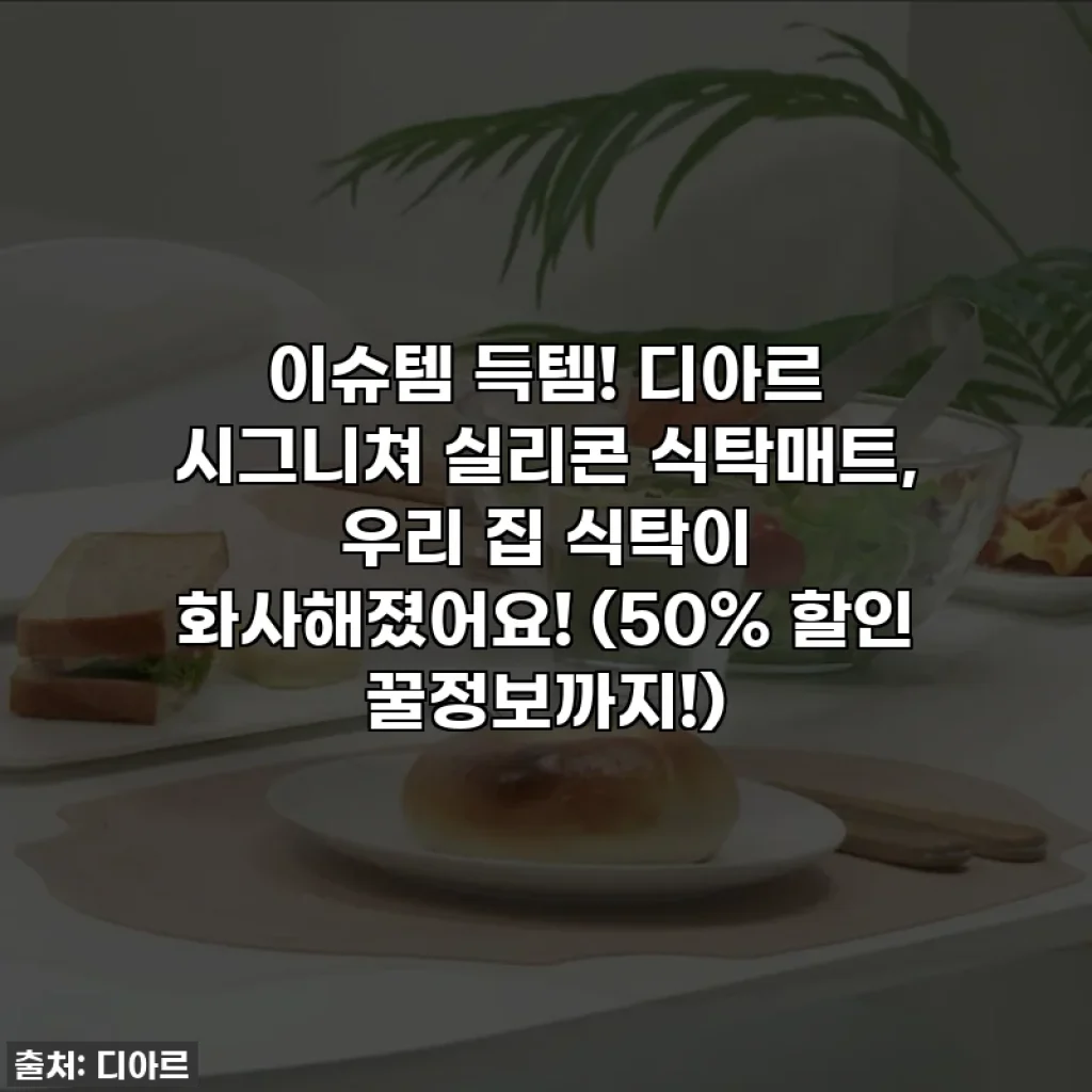 이슈템 득템! 디아르 시그니쳐 실리콘 식탁매트, 우리 집 식탁이 화사해졌어요! (50% 할인 꿀정보까지!)