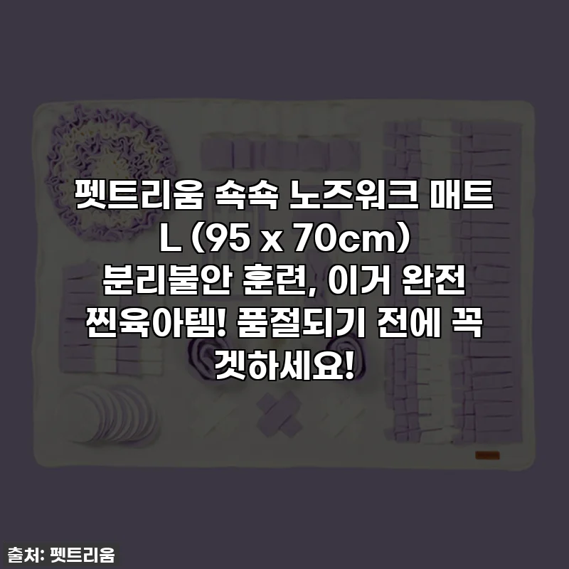 펫트리움 쇽쇽 노즈워크 매트 L (95 x 70cm) 분리불안 훈련, 이거 완전 찐육아템! 품절되기 전에 꼭 겟하세요!