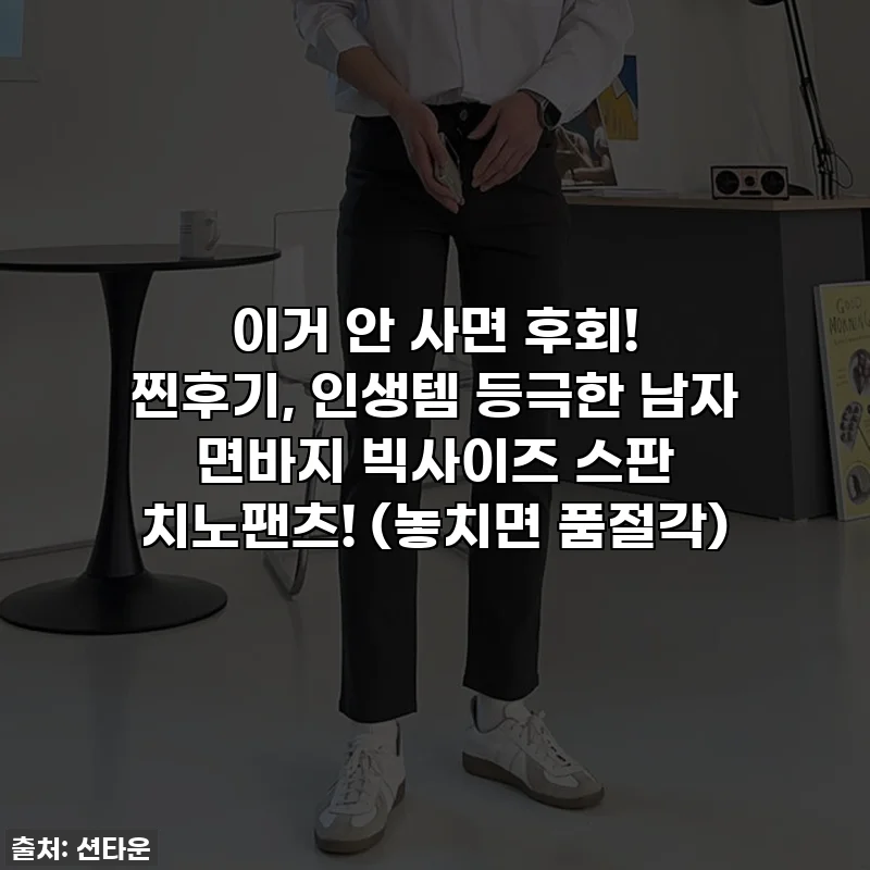 이거 안 사면 후회! 찐후기, 인생템 등극한 남자 면바지 빅사이즈 스판 치노팬츠! (놓치면 품절각)