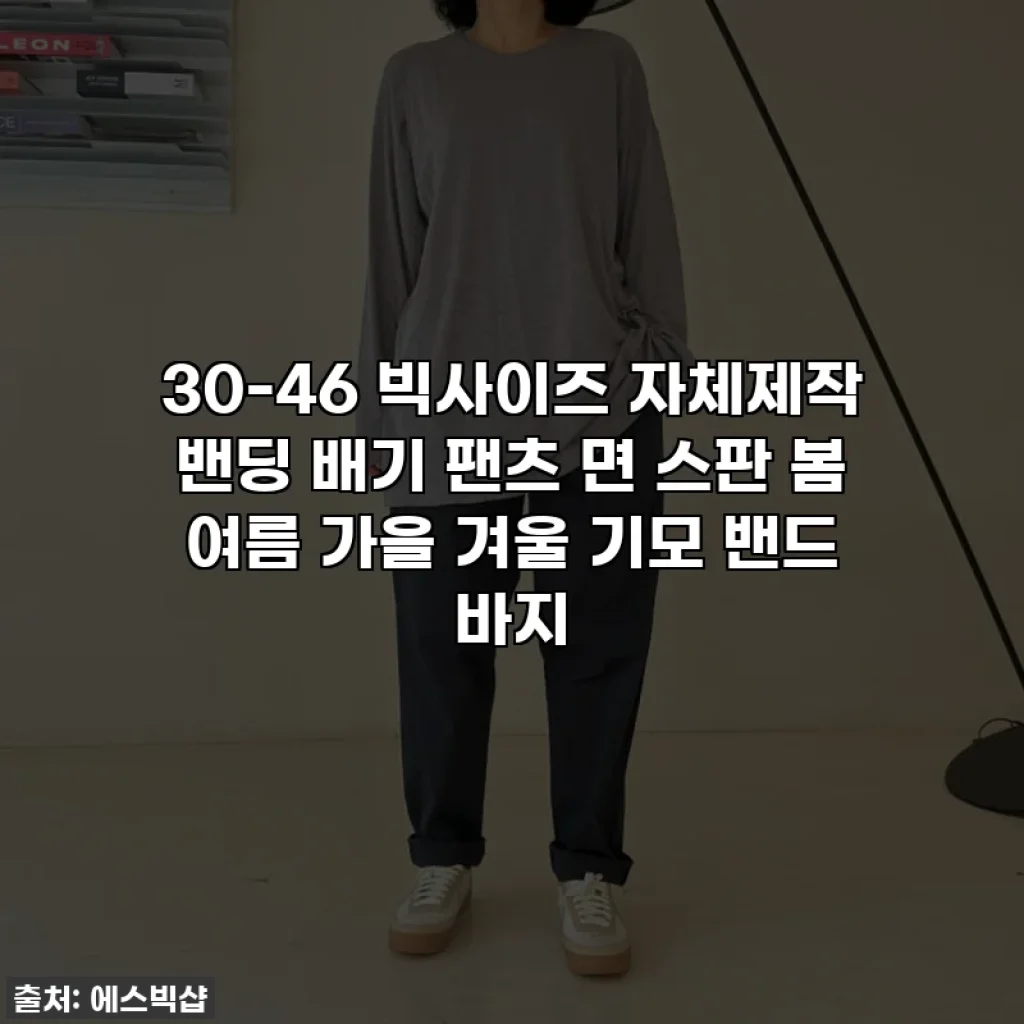 30-46 빅사이즈 자체제작 밴딩 배기 팬츠 면 스판 봄 여름 가을 겨울 기모 밴드 바지