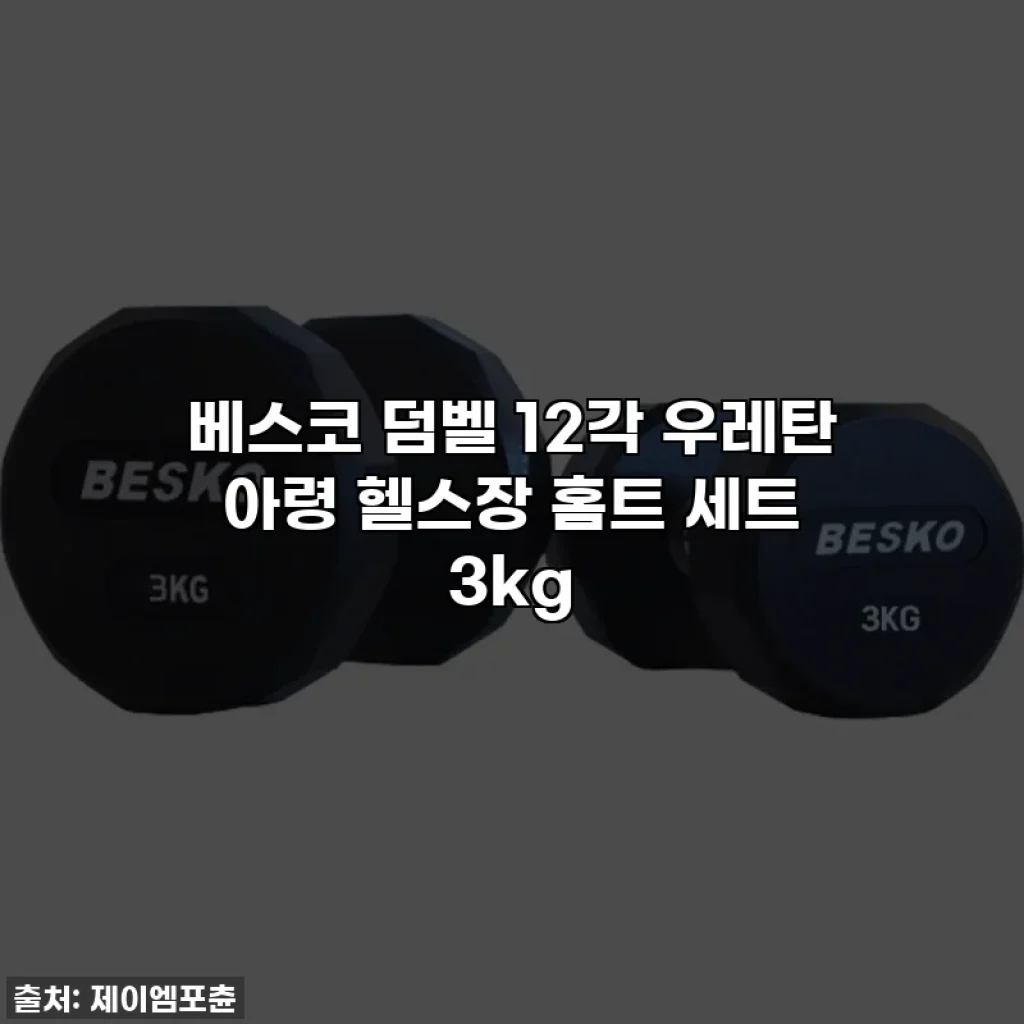 베스코 덤벨 12각 우레탄 아령 헬스장 홈트 세트 3kg