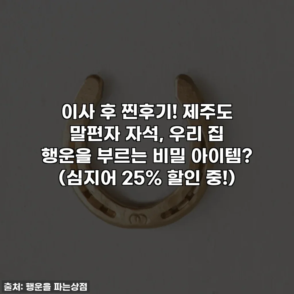 이사 후 찐후기! 제주도 말편자 자석, 우리 집 행운을 부르는 비밀 아이템? (심지어 25% 할인 중!)