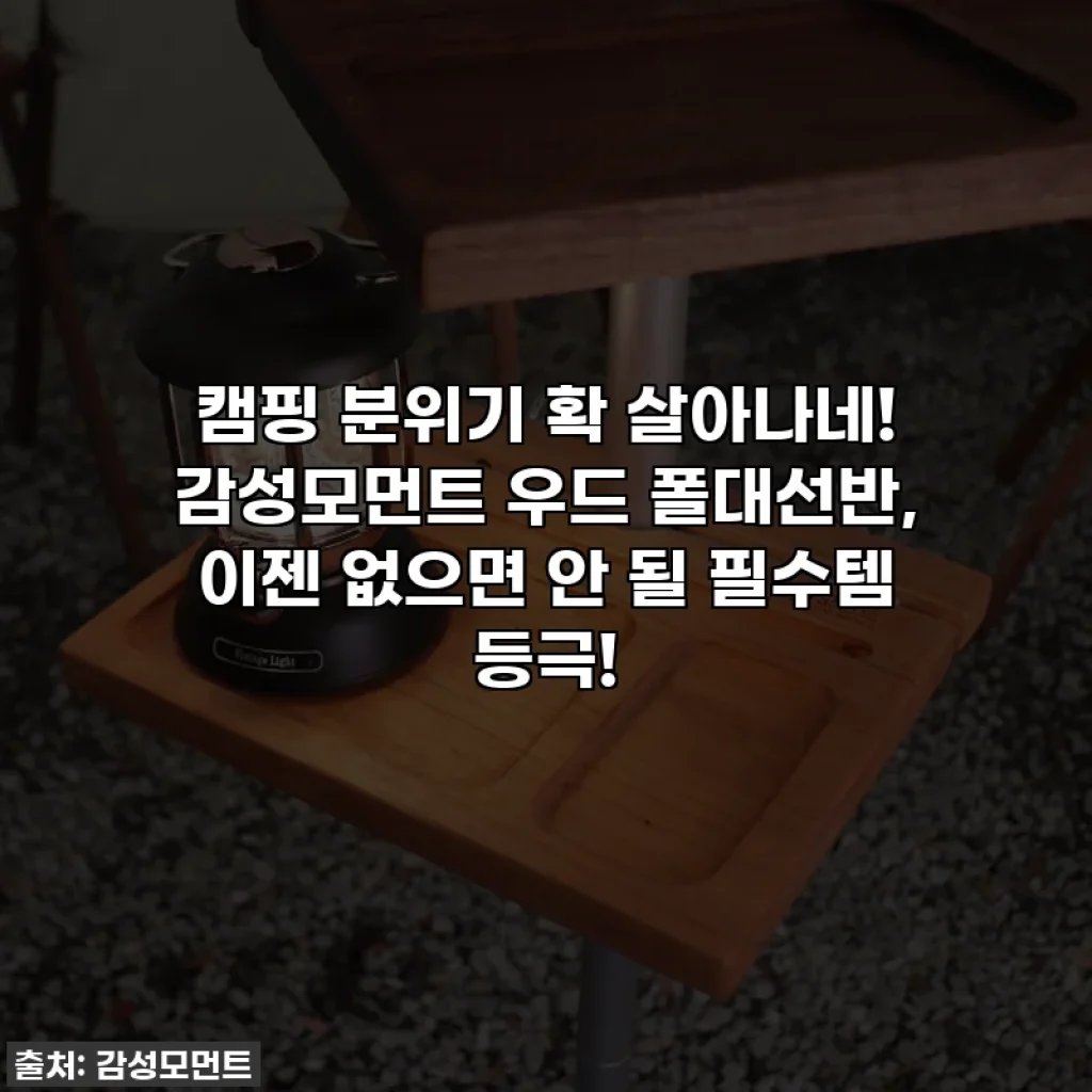 캠핑 분위기 확 살아나네! 감성모먼트 우드 폴대선반, 이젠 없으면 안 될 필수템 등극!